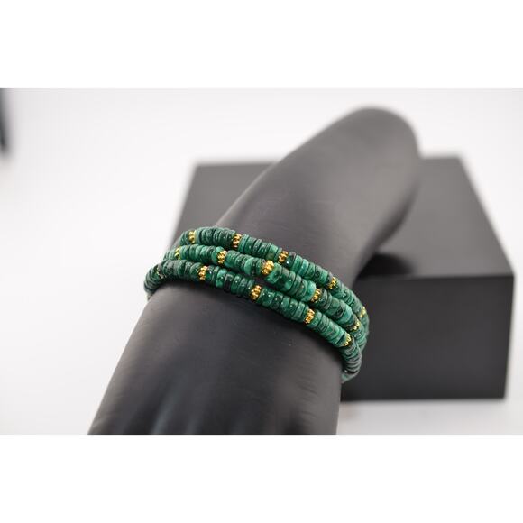 Rachel Reinhardt Malachite Snake Connector Bracelet 3 Piece Set - Picture 2 of 3